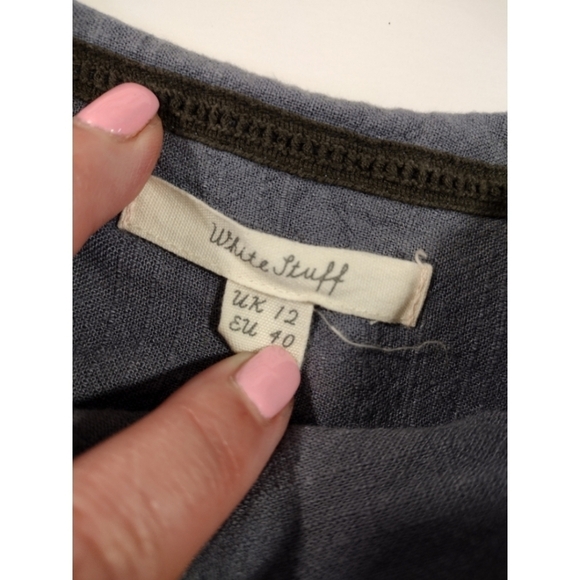 White Stuff embroidered linen blend top - Picture 8 of 12